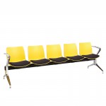 Neptune Visitor 5 Seat Module with 5 Black Intervene Material Upholstered Seat Pads :-MMVCH009